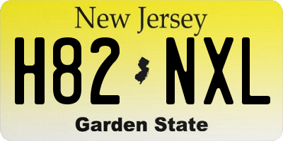 NJ license plate H82NXL