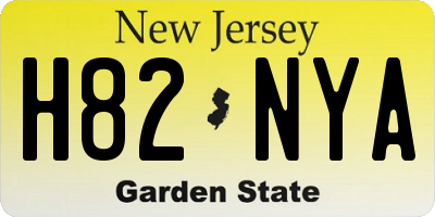 NJ license plate H82NYA