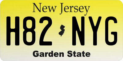 NJ license plate H82NYG