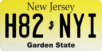 NJ license plate H82NYI