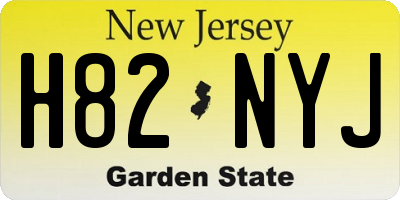 NJ license plate H82NYJ