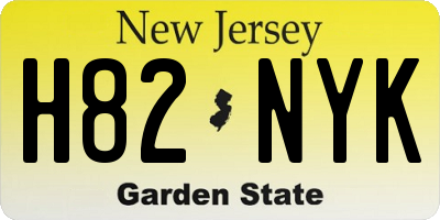 NJ license plate H82NYK