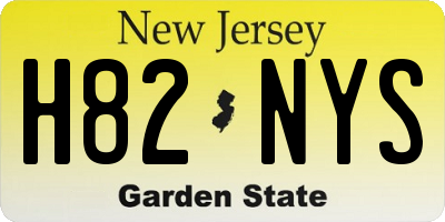 NJ license plate H82NYS
