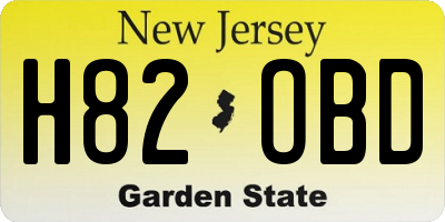 NJ license plate H82OBD