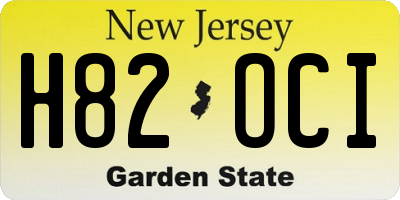 NJ license plate H82OCI