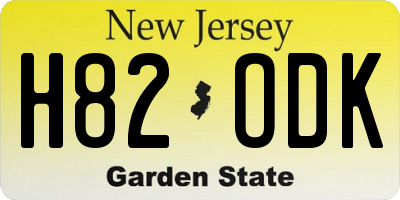 NJ license plate H82ODK