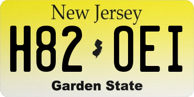 NJ license plate H82OEI