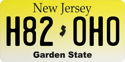 NJ license plate H82OHO