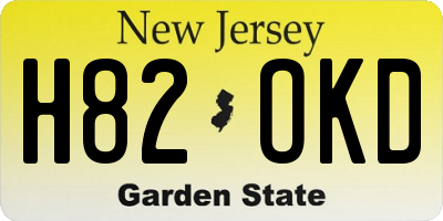 NJ license plate H82OKD