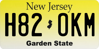 NJ license plate H82OKM