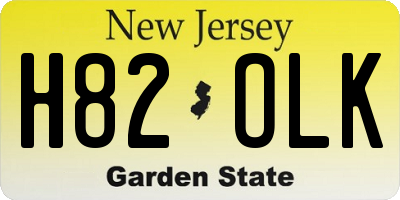 NJ license plate H82OLK
