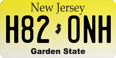 NJ license plate H82ONH