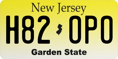 NJ license plate H82OPO