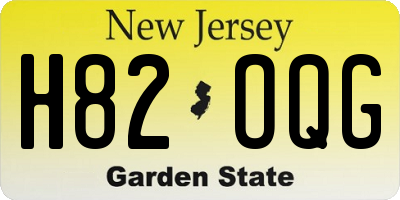 NJ license plate H82OQG