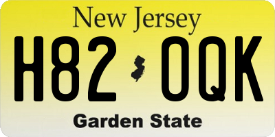 NJ license plate H82OQK