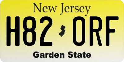 NJ license plate H82ORF