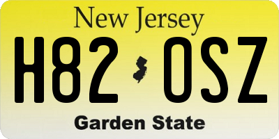 NJ license plate H82OSZ
