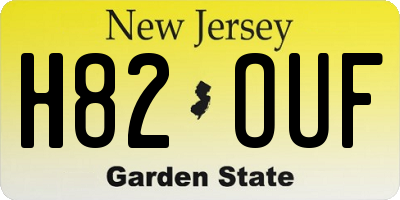 NJ license plate H82OUF