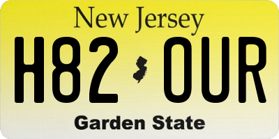 NJ license plate H82OUR