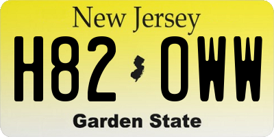 NJ license plate H82OWW