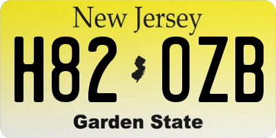 NJ license plate H82OZB