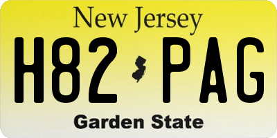 NJ license plate H82PAG