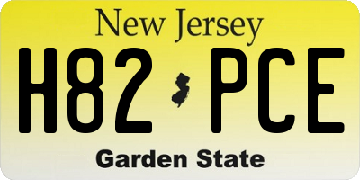 NJ license plate H82PCE