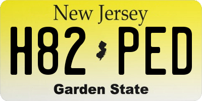 NJ license plate H82PED
