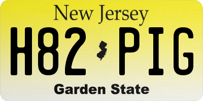 NJ license plate H82PIG