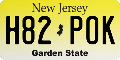 NJ license plate H82POK
