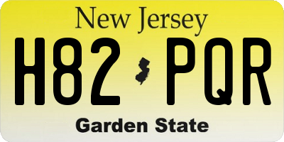 NJ license plate H82PQR