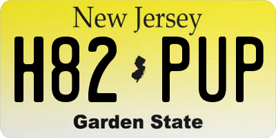 NJ license plate H82PUP
