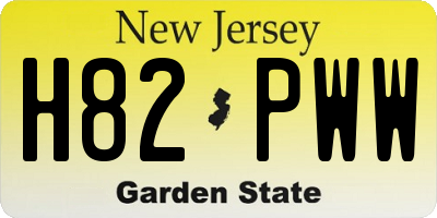 NJ license plate H82PWW