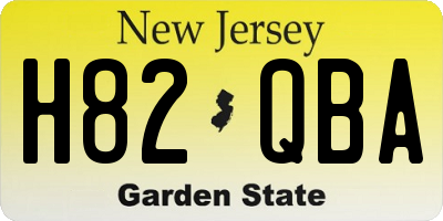 NJ license plate H82QBA