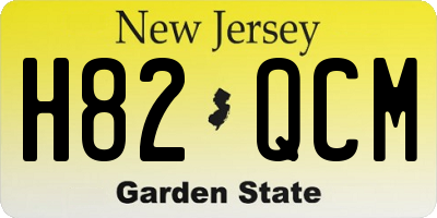 NJ license plate H82QCM