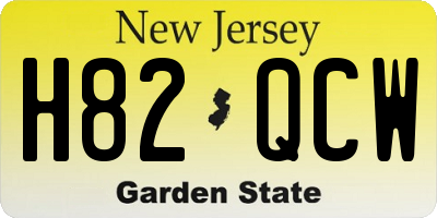 NJ license plate H82QCW