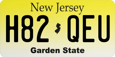 NJ license plate H82QEU