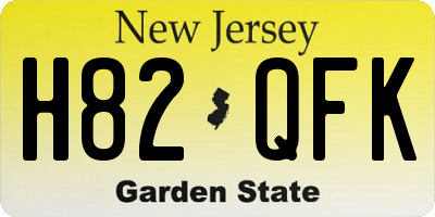 NJ license plate H82QFK
