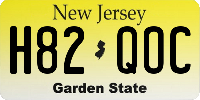 NJ license plate H82QOC