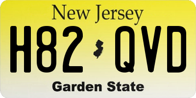 NJ license plate H82QVD