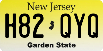 NJ license plate H82QYQ