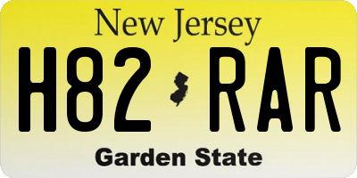 NJ license plate H82RAR