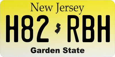 NJ license plate H82RBH