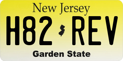 NJ license plate H82REV