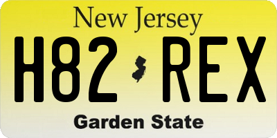 NJ license plate H82REX