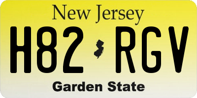 NJ license plate H82RGV