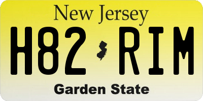 NJ license plate H82RIM