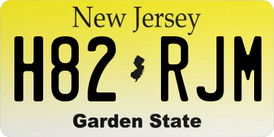 NJ license plate H82RJM