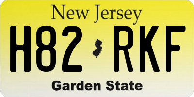 NJ license plate H82RKF