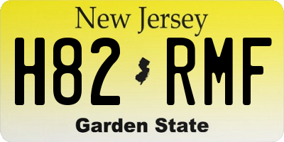 NJ license plate H82RMF